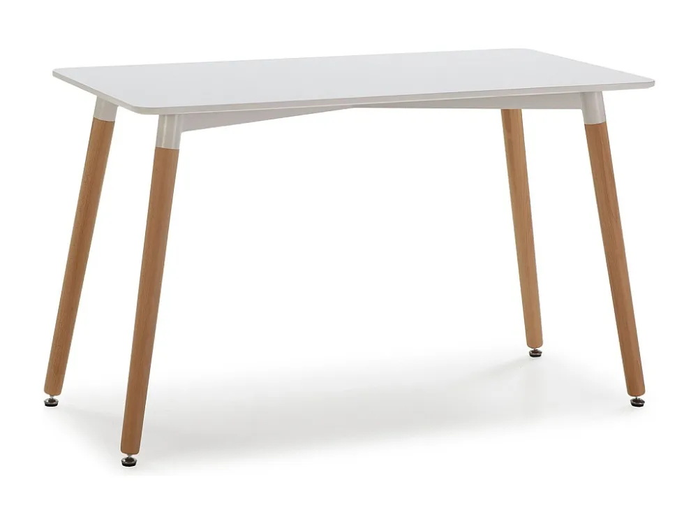 Eettafel Aroa 120x60 cm Wit, Poten van Beukenhout, 120 x 60 cm VS Venta-stock