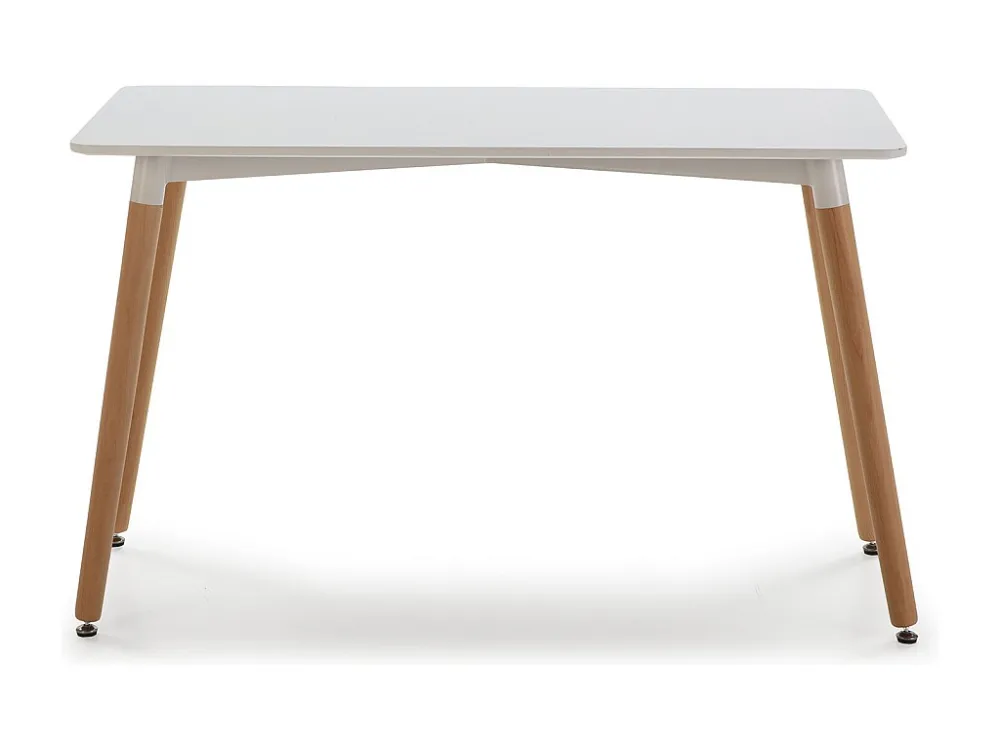 Eettafel Aroa 120x60 cm Wit, Poten van Beukenhout, 120 x 60 cm VS Venta-stock