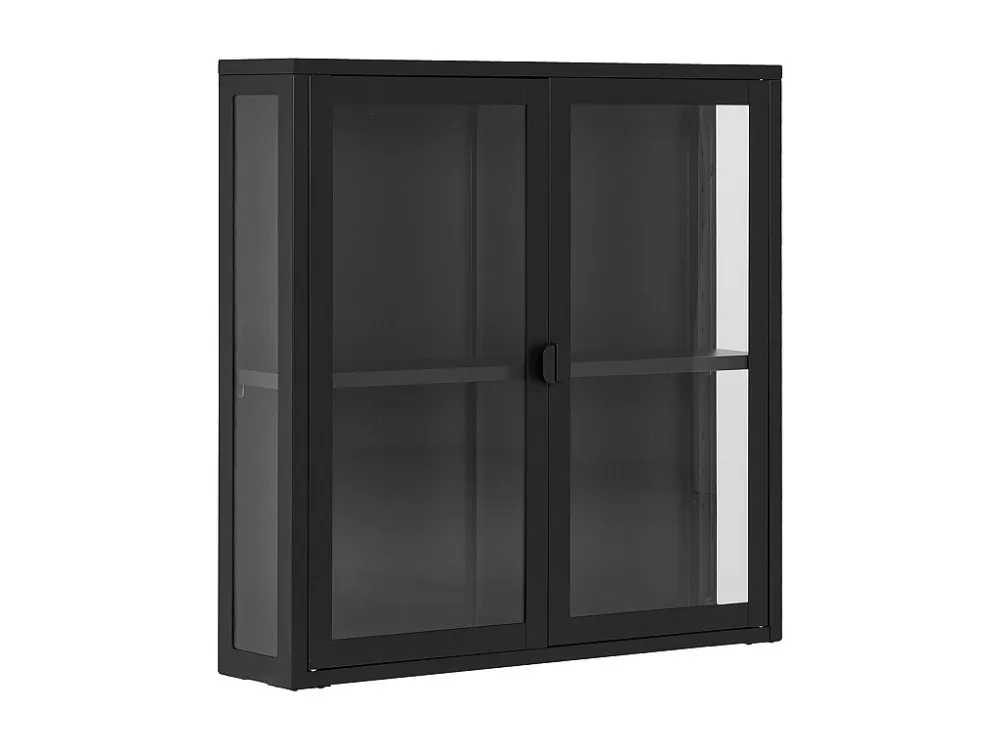 Hangende Vitrine Brisbane, Zwart, 80x18x80 cm, EPIKASA
