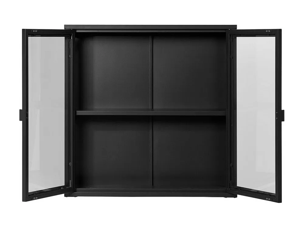 Hangende Vitrine Brisbane, Zwart, 80x18x80 cm, EPIKASA