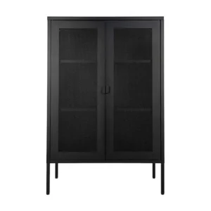 Vitrine de Salon Melbourne, Noir, 40x80x120 cm, EPIKASA
