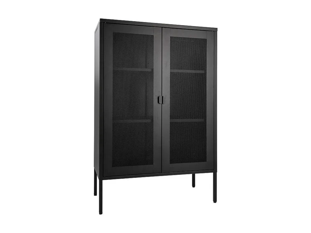 Vitrine de Salon Melbourne, Noir, 40x80x120 cm, EPIKASA