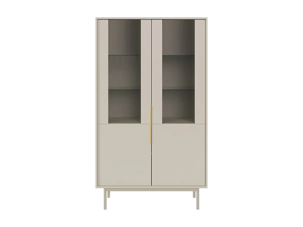 Vitrine met 2 deuren - Kleur: beige - DABRIANA