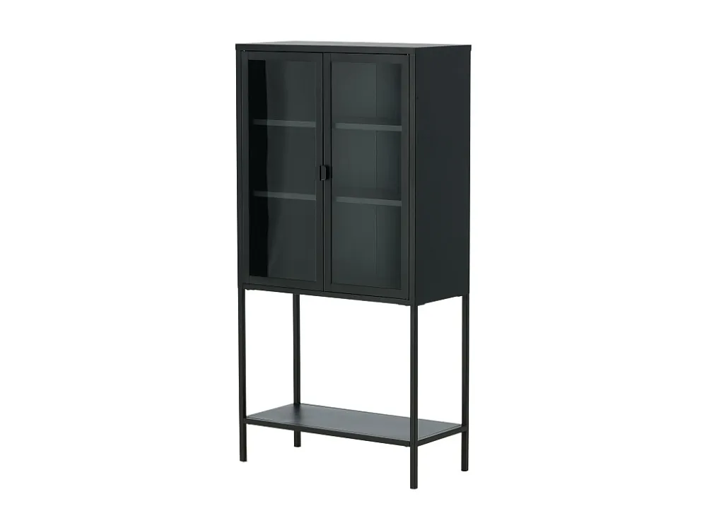 Vitrinekast MISHA SC75 2D 75x35x150 Zwart