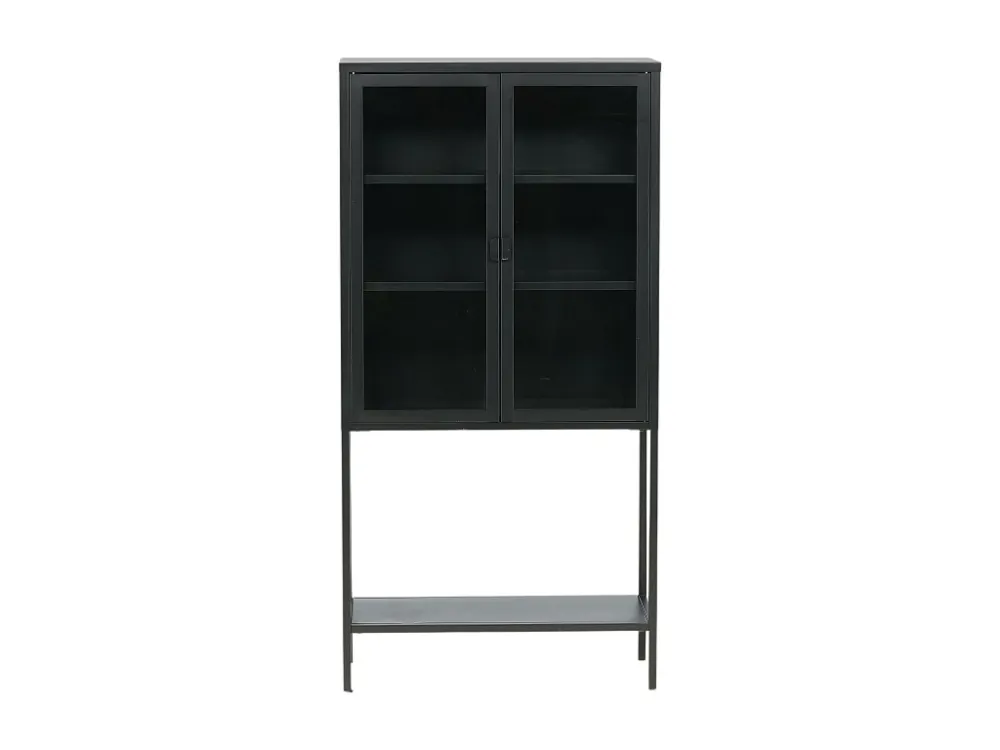 Vitrinekast MISHA SC75 2D 75x35x150 Zwart