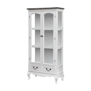 Vitrinekast RIMINI WHITE SC76 2D2D 76x35x156 Wit