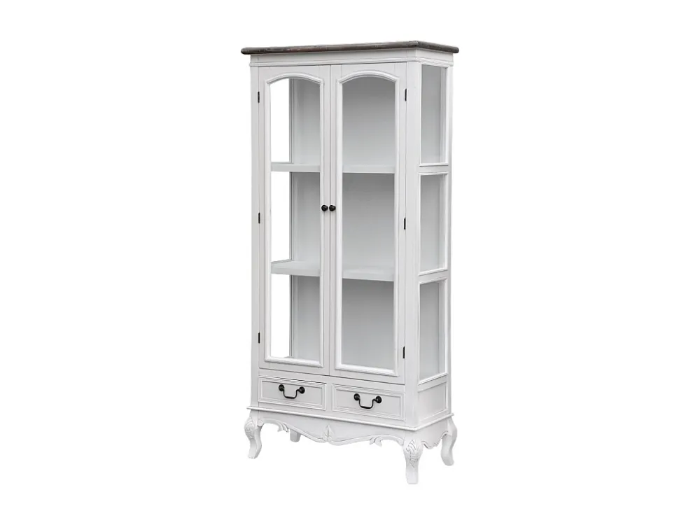 Vitrinekast RIMINI WHITE SC76 2D2D 76x35x156 Wit