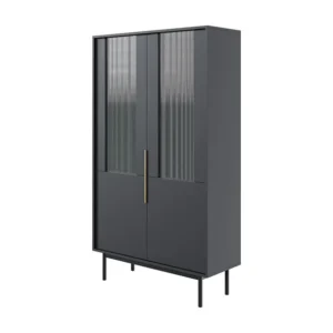 Vitrinekast VIVA SC104 2D 104x39x179 Zwart