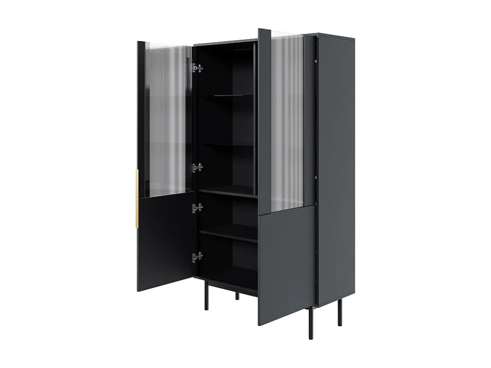 Vitrinekast VIVA SC104 2D 104x39x179 Zwart