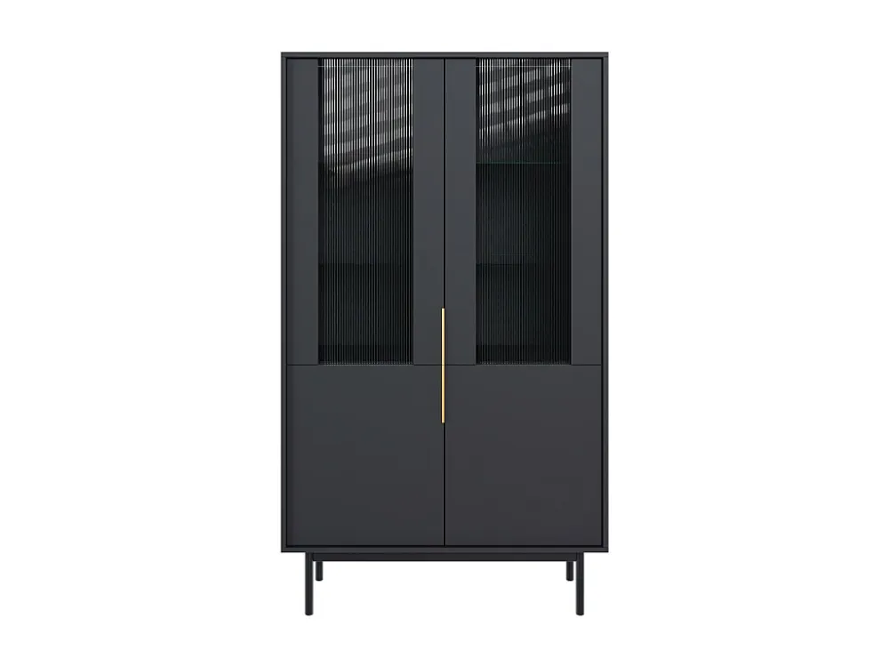 Vitrinekast VIVA SC104 2D 104x39x179 Zwart