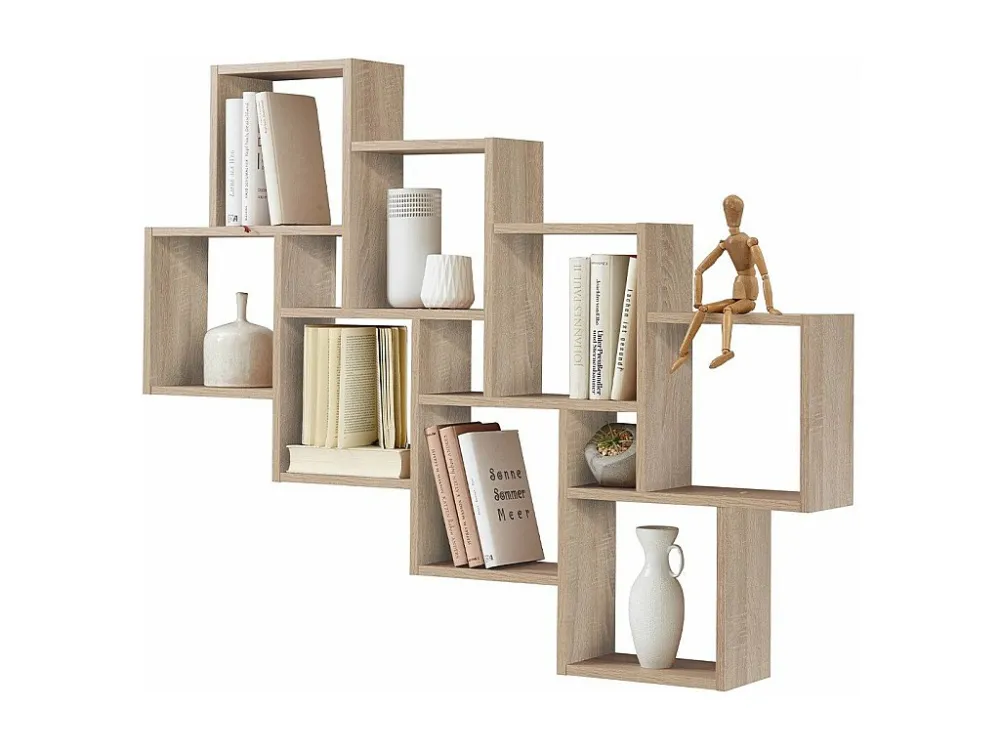 Wandplank met 11 zwevende compartimenten - Laurio Calicosy