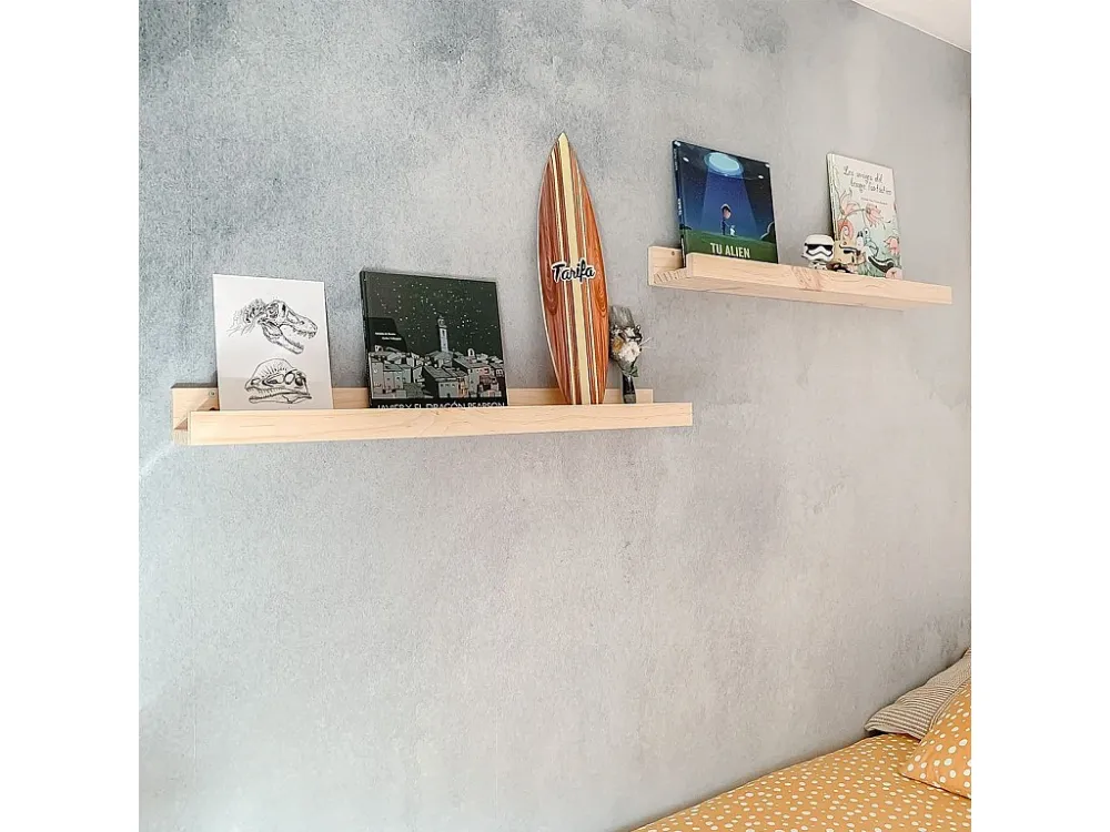 Wandplank van massief grenen - L40 x H7 cm Calicosy
