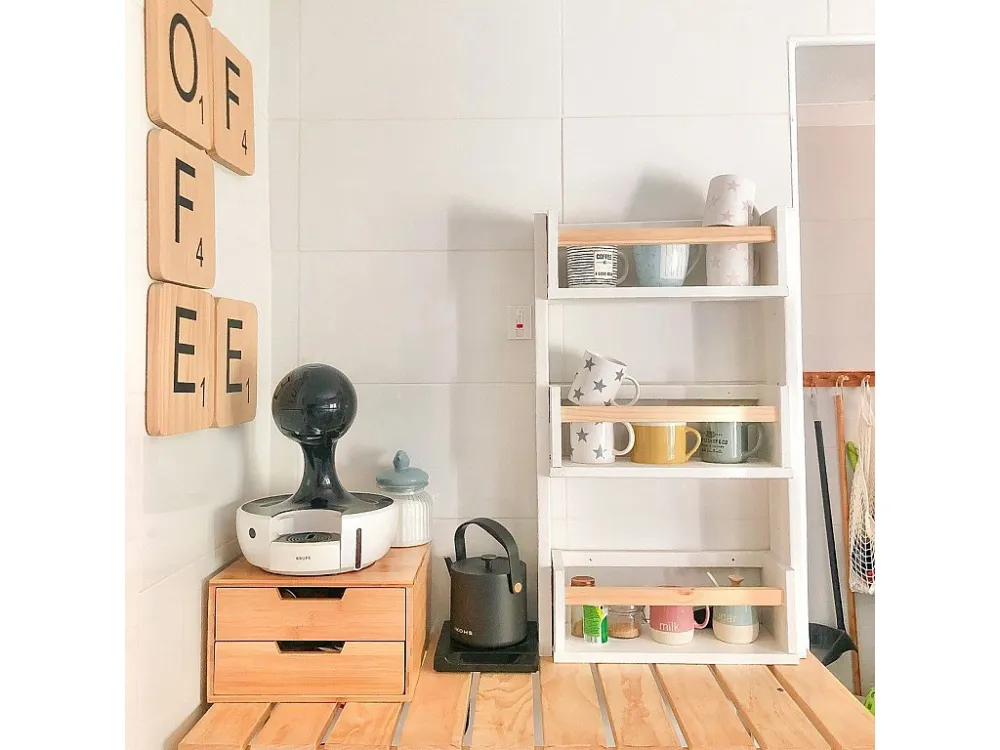 Wandplank van massief grenen - L40 x H15 cm Calicosy