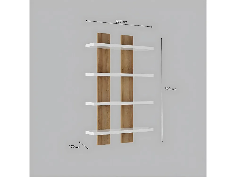 Lella Plank, Wit, Eik, 50x17x80 cm, EPIKASA