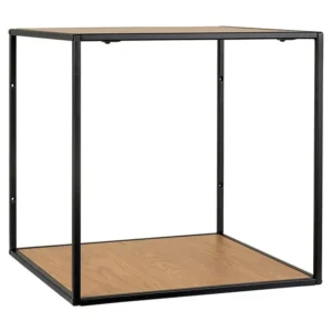 Vita wandplank met 1 schap, zwart, eikenhouten decor. House Nordic