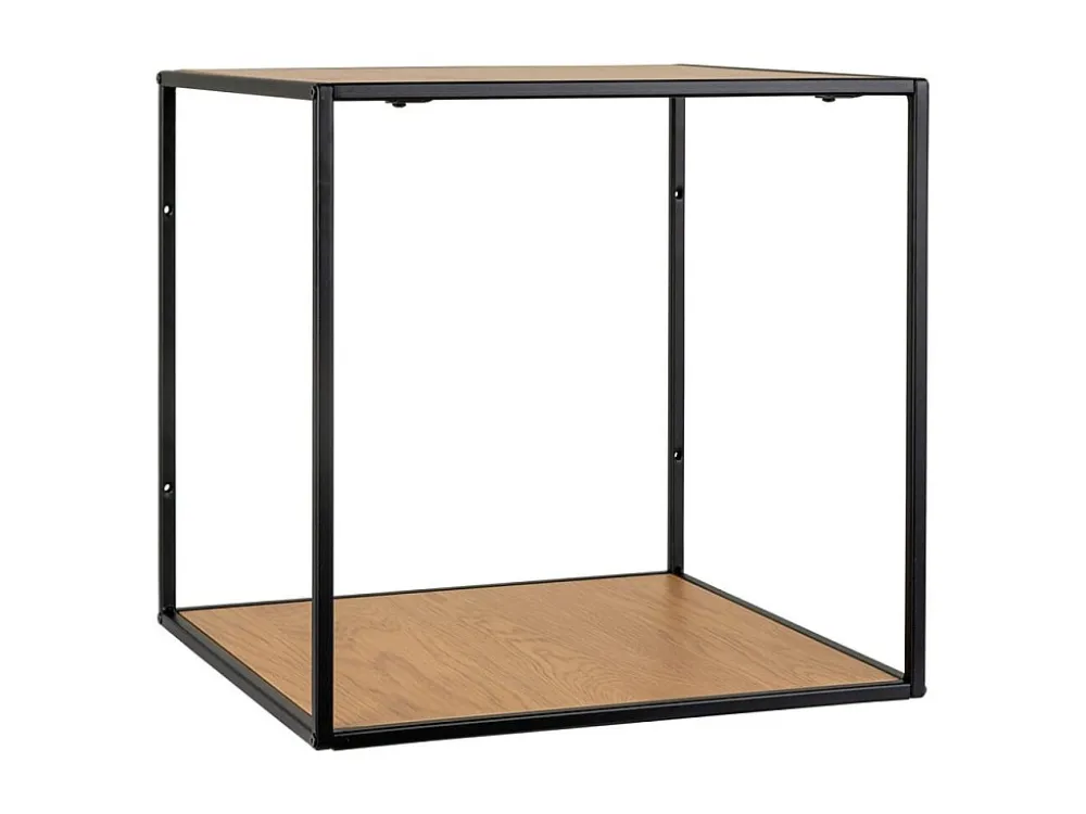 Vita wandplank met 1 schap, zwart, eikenhouten decor. House Nordic