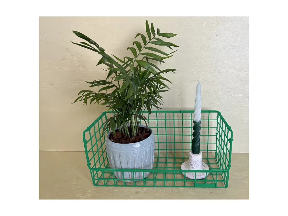 WIRE|Wandplank groen metaal, medium Loft24