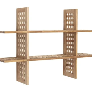 Wandplank Jaya van walnoothout, 6 compartimenten VS Venta-stock