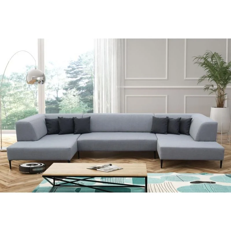 2BM - Hoeksalon Dedrick - Links - Stof - Grijs - 190x370x180cm