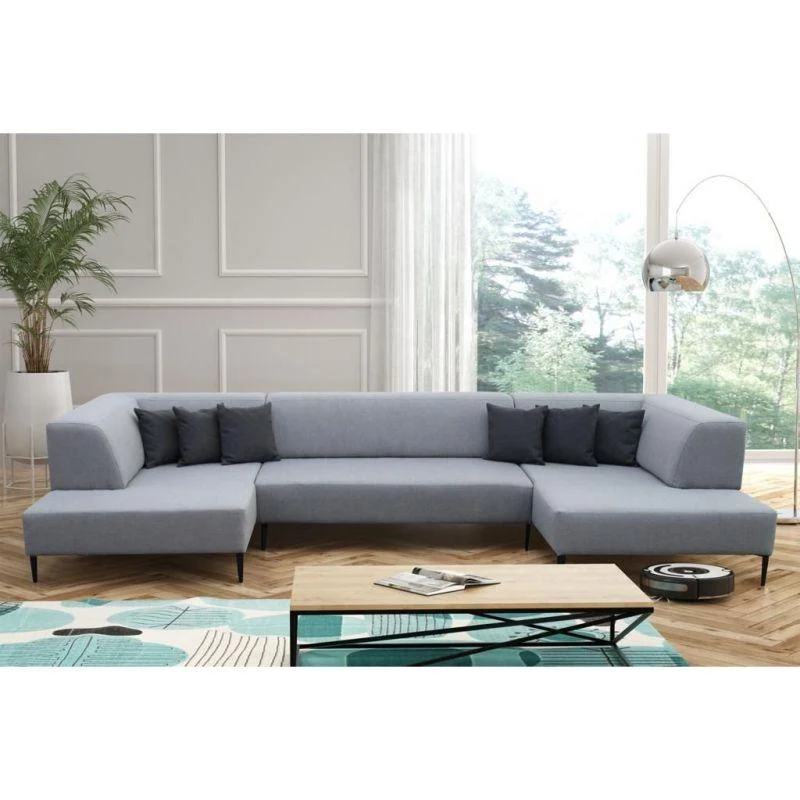 2BM - Hoeksalon Dedrick - Rechts - Stof - Grijs - 180x370x190cm