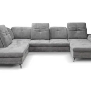 2BM - Hoeksalon Fox - Grijze Stof – Rechts - Bedfunctie – Opbergruimte – 345x220x170cm