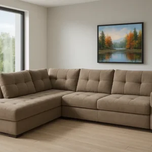 2BM - Hoeksalon Marseille - Links - Stof - Grijs - 220x85x270cm