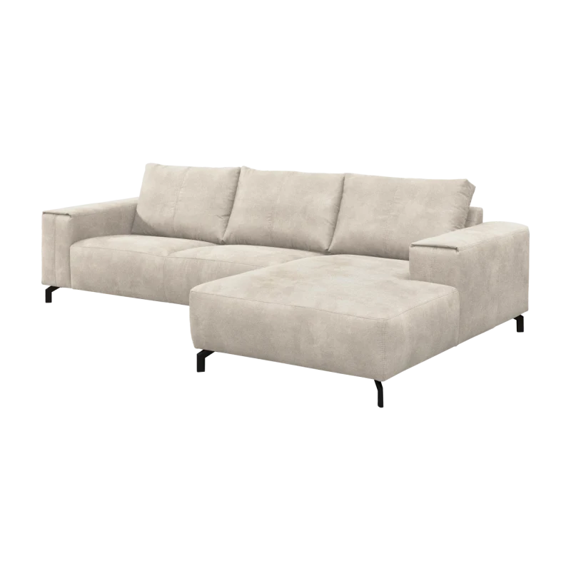 2BM - Hoeksalon Noemie - Rechts - Stof - Wit - 288x94x170cm