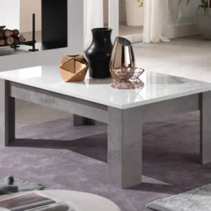 MLM - Salontafel Greta - Hoogglans - Wit/Beton - 127x43x66cm Alcos