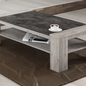 JAD - Salontafel Tom - Grijze eik/Marmer - 130x41x67cm Dullaert