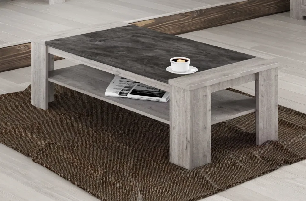 JAD - Salontafel Tom - Grijze eik/Marmer - 130x41x67cm Dullaert