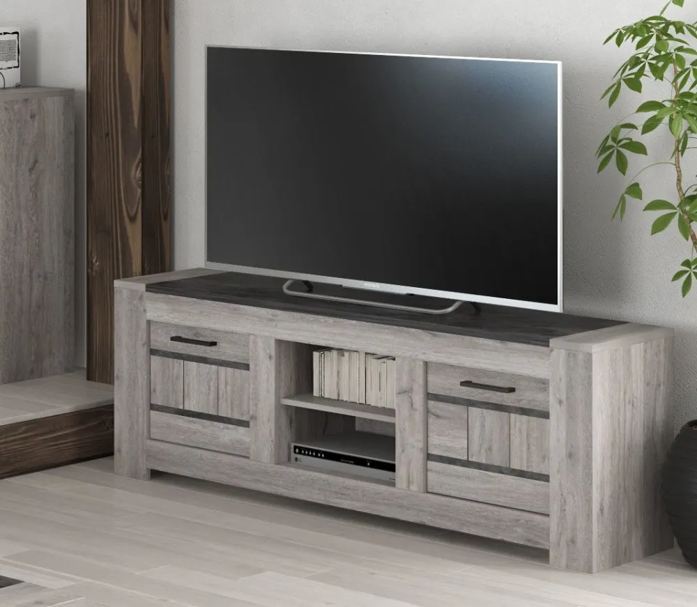 JAD - TV-Meubel Tom - Grijze Eik - 155x59x43cm Dullaert