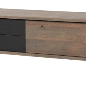 Evan - TV-Meubel Trevi - Donkere Eik/zwart - 155x54x50cm