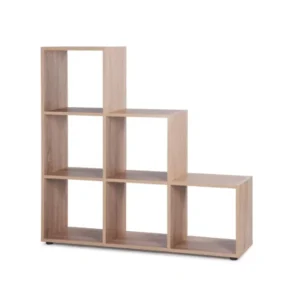 FIN - Room divider Bergamo 1 - Lichte Eik - 6 opbergvakken - 155x156x33cm Finori
