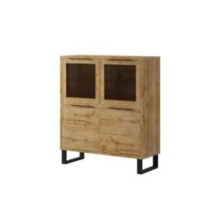 HM - Barkast Halle 42 - Donkere Eik/Zwart - 120x140x45cm Helvetia