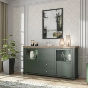 Dressoir Evora 2D4S - Groen - 181x93x42cm Helvetia