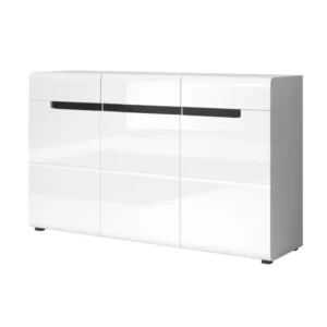 Dressoir Hektor 42 - Wit/Antraciet/Eik - Twee kleuren - 136x92x39cm Helvetia