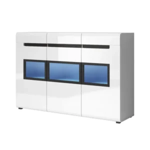 Dressoir Hektor 43 - Wit/Antraciet/Eik - Twee kleuren - 137x92x37cm Helvetia