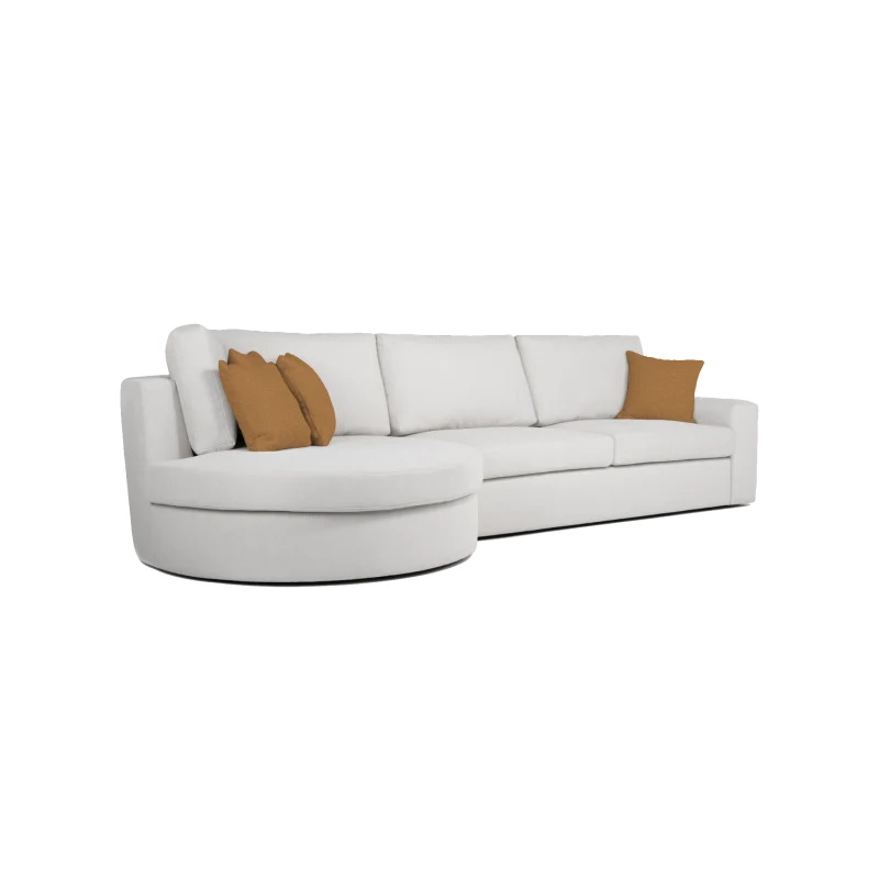 101 - Hoeksalon Lucas - Links - Stof - Beige - 164x102x368cm L_101