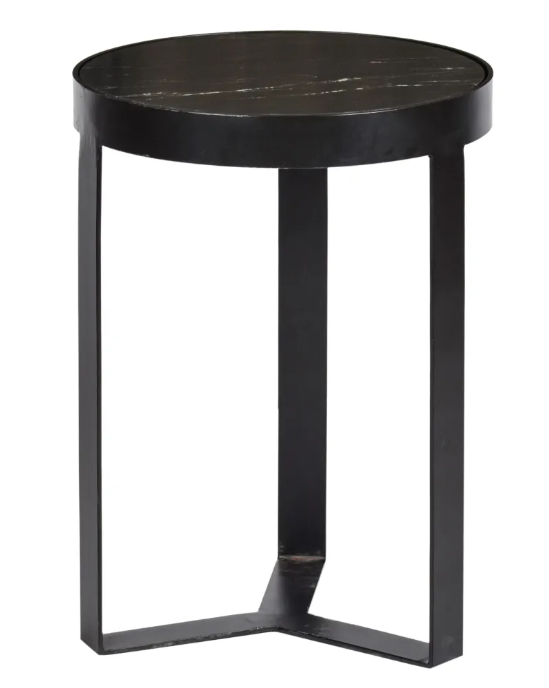 LVF - Bijzettafel Glennis - Zwart imitatie marmer - 40x55x40cm Livingfurn