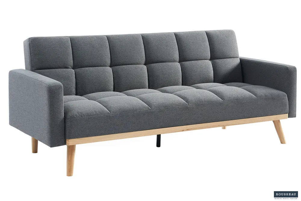 Rousseau - Slaapbank Adana - Stof Donkergrijs – 214x84cm