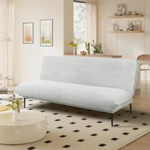 Rousseau - Zetelbed Alisa Corduroy Lichtgrijs - 82.5x190x81.5 cm