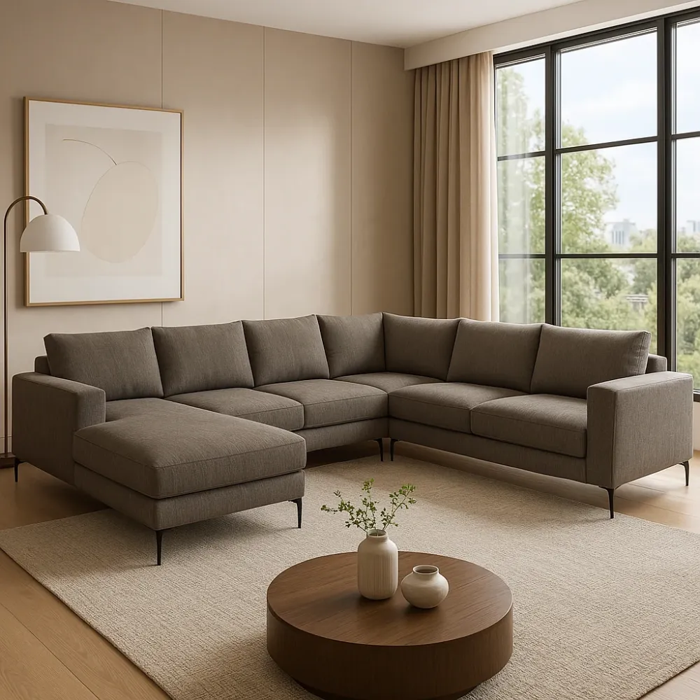 2BM - Hoeksalon Gabriela - Links - Stof - Grijs - 165x345x270cm vendor-unknown